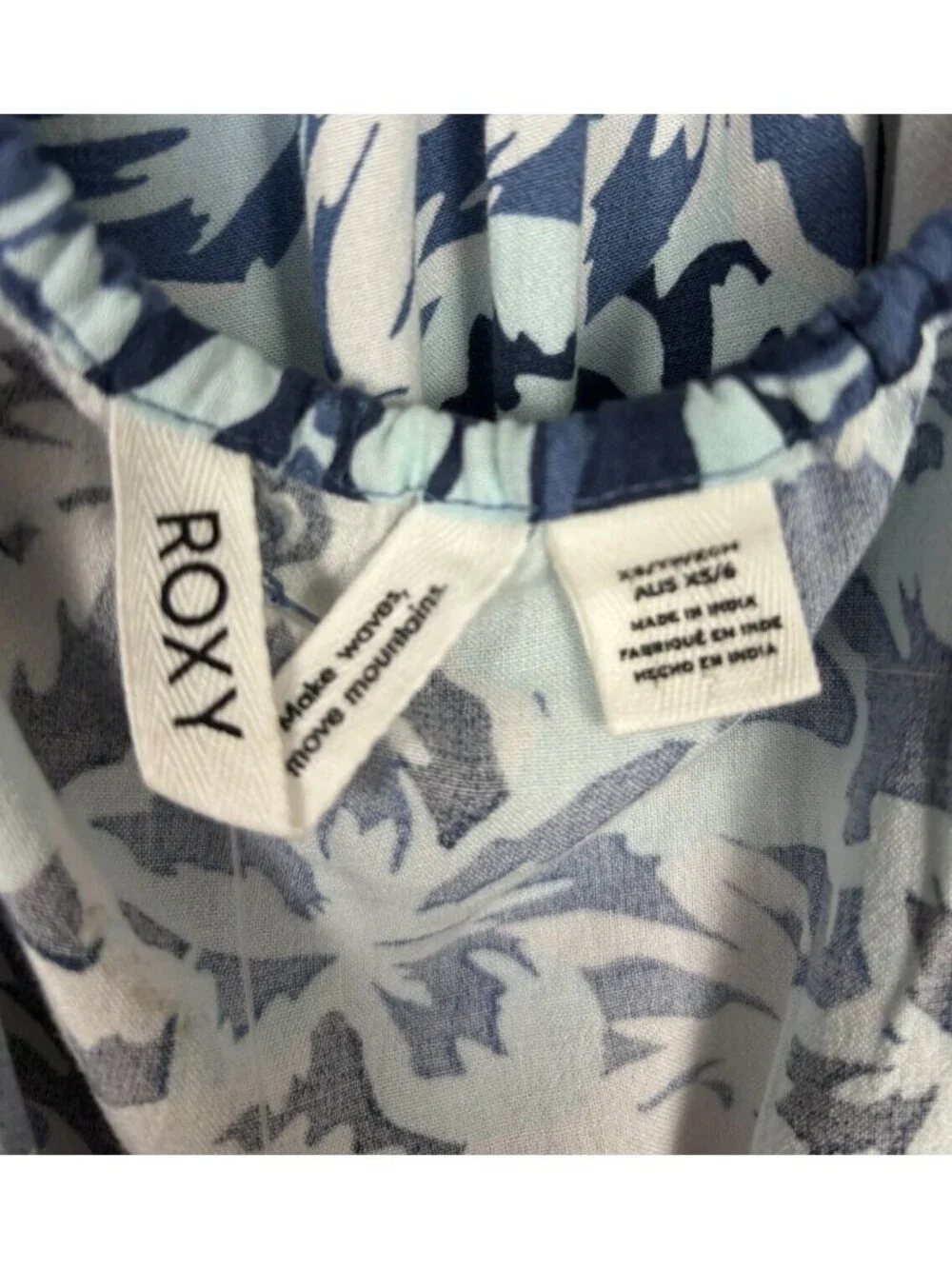 Roxy Juniors' Printed Summer Adventures Dress Swimsuit Cover-up XS Blue NWT's.